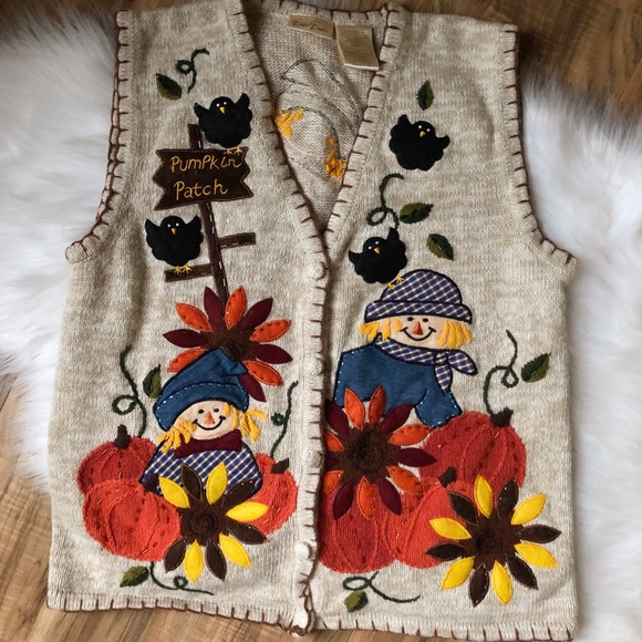 Bobbie Brooks Jackets & Blazers - Pumpkin Patch & Scarecrow Bobbie Brooks Fall Vest